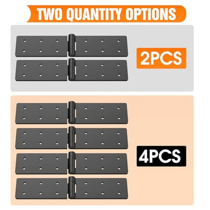 Heavy Duty Hinges 270 Degree Folding Hinge for Bifold Doors, Double-Layer Black Iron Outdoor Gate Hinge 4PCS - size: Black-4pcs