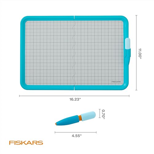 Fiskars Kids Cutting Pen with Foldable Non-Slip Mat – Safe Precision Tool for Crafting and School Projects - style: Cutting Pen & Mat