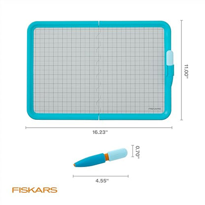 Fiskars Kids Cutting Pen with Foldable Non-Slip Mat – Safe Precision Tool for Crafting and School Projects - style: Cutting Pen & Mat