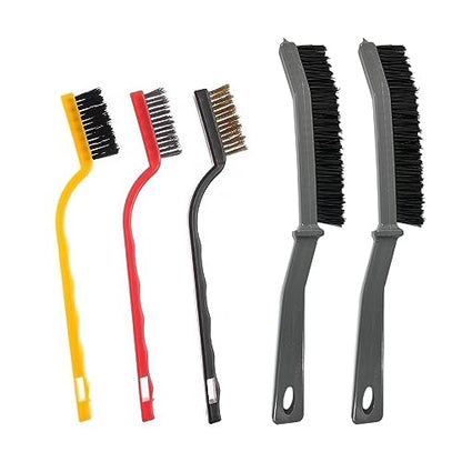 Kitchen Stove Gap Cleaning Nylon Scrub Brush, Hard-Bristled Crevice Cleaning Brushes Set for Range Hood Grease Grime, Clean Tiles Corners, Bathroom, Shower, Door Window Track (5 Pcs)