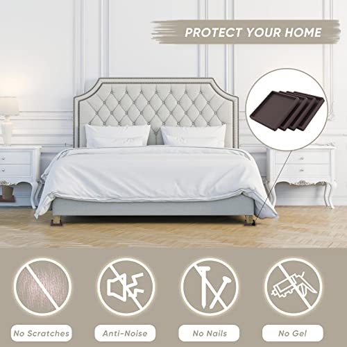 Furniture Coasters Cups 4Pcs 3.5 inch Rubber Non-Slip Bed Leg Pads,Anti Slip Furniture Pad Protector for for Hardwood Floors Brown - size: 3.5" 4pcsbrown