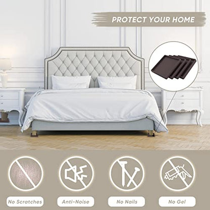 Furniture Coasters Cups 4Pcs 3.5 inch Rubber Non-Slip Bed Leg Pads,Anti Slip Furniture Pad Protector for for Hardwood Floors Brown - size: 3.5" 4pcsbrown