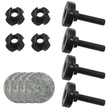 4 Pack Adjustable Leveling Feet, Heavy Duty Furniture Levelers Adjustable Leg Levelers, Support 1320LBs T-Nut Kit 3/8"-16 Thread for Tables Chairs Cabinets Sofa Raiser - color: Black(4 Pack)