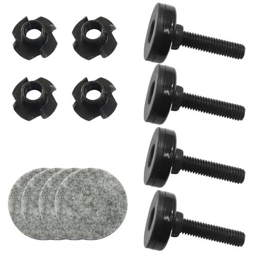 8 Pack Adjustable Leveling Feet, Heavy Duty Furniture Levelers Adjustable Leg Levelers, Support 1320LBs T-Nut Kit 3/8"-16 Thread for Tables Chairs Cabinets Sofa Raiser - color: Black(8 Pack)