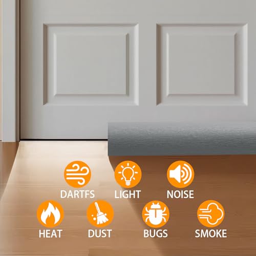 2 Pack Pack Door Draft Stopper 36" Adjustable Under Door Draft Stopper Soundproofing 30 Inch to 36 Inch Noise Blocker Seal Large Gap up to 1.2", Easy to Install Grey - color: Gray