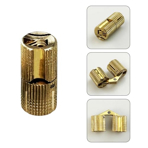 10Pcs Brass Barrel Hinges, Invisible Cabinet Furniture Hinges with 180 Degree Opening Angle, Hidden Box Hinges for DIY Jewelry Box Hand Craft (M12x27mm) - color: M12x27mm