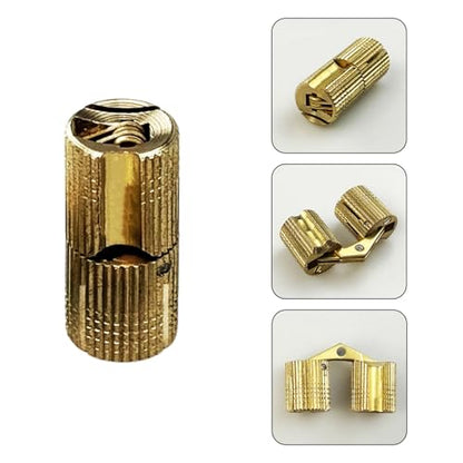 10Pcs Brass Barrel Hinges, Invisible Cabinet Furniture Hinges with 180 Degree Opening Angle, Hidden Box Hinges for DIY Jewelry Box Hand Craft (M12x27mm) - color: M12x27mm