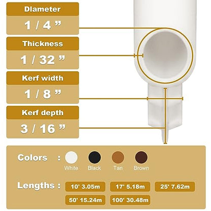 Window Weatherstrip Seal 1/4" Bulb Bubble Kerf Mount Bulb Gasket Window Weather Stripping Kerf - 4 Colors and 5 Length Options (25', White) - color: White, size: 25'