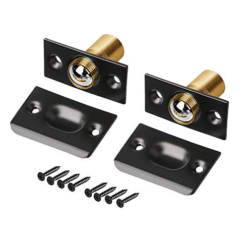 Closet Ball Door Catch Hardware Jiayi 2 Pack French Door Ball Catch Closet Ball Latch for Top of Door Adjustable Ball Catch Drive in Ball Latch for Invisible Pantry Ball Bearing Door Latch Black - color: Black, size: 2 Pack