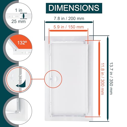 6" x 12" White Metal Access Panel, Service Shaft Door, Plumbing, Electricity Heating Alarm Wall for Drywall, Bathroom Services Hole Cover, Wall Covering - size: 6x12 Inch