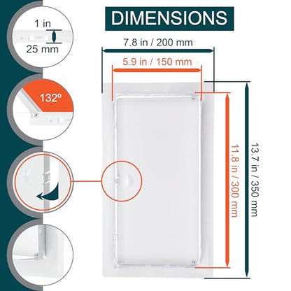 6" x 12" White Metal Access Panel, Service Shaft Door, Plumbing, Electricity Heating Alarm Wall for Drywall, Bathroom Services Hole Cover, Wall Covering - size: 6x12 Inch