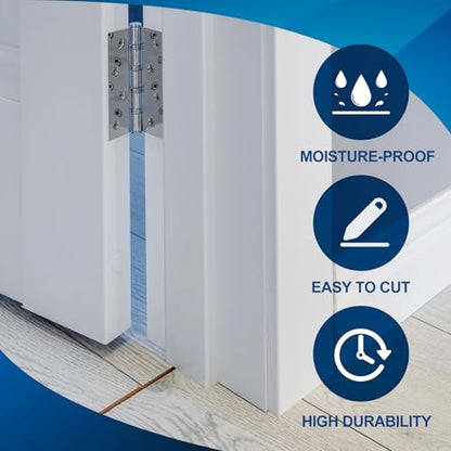 CroBlissful Pine Wood Door Frame Rot Repair Kit, 6-9/16" x 12" All-in-One Exterior Door Jamb Reinforcement Kit for Inward-Opening Doors & Window Sills, Durable Wetproof Paint, DIY Friendly - size: 6-9/16" W X 12" L