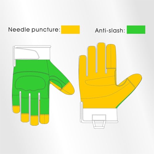 Level 5 Needle Resistant Gloves, Needle Puncture, Cut Resistant ANSI A9 Anti-Cut Anti-Slash, Touchscreen (M, One Pair) - size: Medium