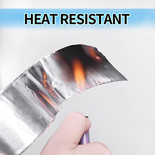 TAPEBEAR Aluminum Foil Heat Shield Tape 2inch x 65Yards, Aluminized Fiberglass Cool Tape 5.5mil Thick Heat Resistant Tape Thermal Barrier for Air Dryer Vent, HVAC, Heating Unit, Hose and Pipe, 196Ft - size: 2inch x 65yard
