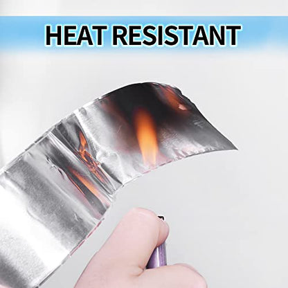 TAPEBEAR Aluminum Foil Heat Shield Tape 2inch x 65Yards, Aluminized Fiberglass Cool Tape 5.5mil Thick Heat Resistant Tape Thermal Barrier for Air Dryer Vent, HVAC, Heating Unit, Hose and Pipe, 196Ft - size: 2inch x 65yard