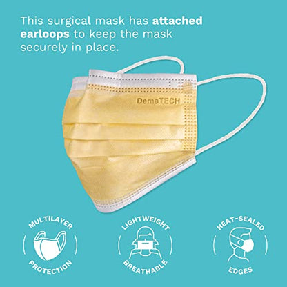 DEMETECH ASTM Level 3 Protective 3-Layer Face Mask, Ear-Loop Style, Adult Mask - color: Variety Pack - 50 Pack