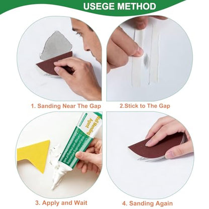 11 Pack Drywall Repair Kit, Wall Mending Agent,Wall Spackle with Scraper Sandpaper Disposable Gloves Masking Tape, Wall Surface Hole Fill Quick and Easy Solution - size: 11 PCS