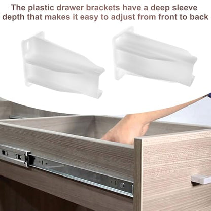 Drawer Track Back Plate Compatible with Prime-Line MP7227,Plastic Drawer Slide Bracket -White (1 Set)