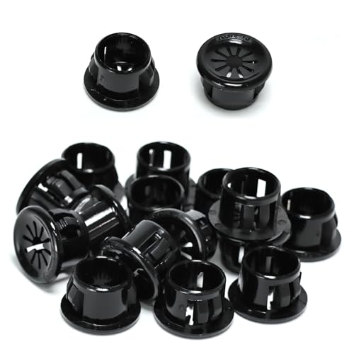 50 Pcs Cable Grommet, Snap Bushing 1/2" (13 mm) Mounting Diameter, Flexible Petal-Shaped Buckle Round Nylon Desk Grommet for Wires Through Countertop Cord Organizer and Protection, Black - style: 1/2" -RSB 50PCS