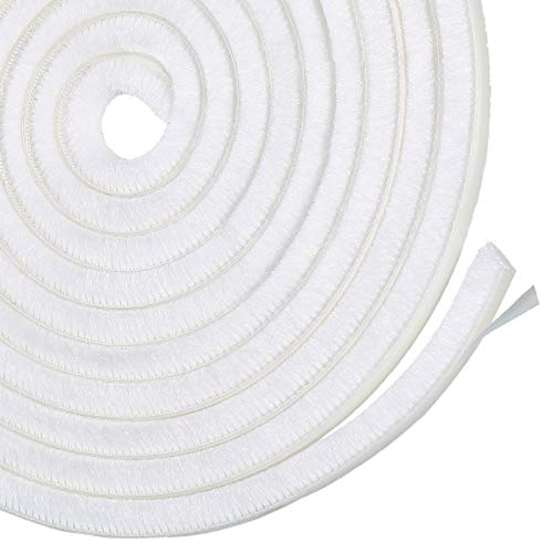 Jetec 4 Pcs Self Adhesive Brush Weather Stripping 19.75 ft Per Strip 3/8 x 3/8 Inch White Fuzzy Pile Felt Door Weather Seal for Sliding Windows Frames Seal Winter Strip for Soundproofing Dustproof DIY - color: White