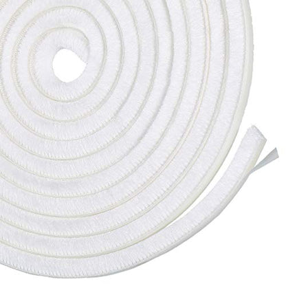 Jetec 4 Pcs Self Adhesive Brush Weather Stripping 19.75 ft Per Strip 3/8 x 3/8 Inch White Fuzzy Pile Felt Door Weather Seal for Sliding Windows Frames Seal Winter Strip for Soundproofing Dustproof DIY - color: White