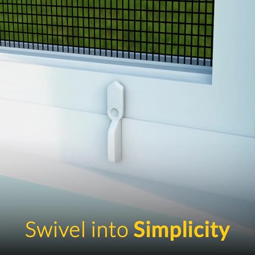 Brixwell Window Screen Pointer Swivel Latch,White Finish, Plastic Cam Action Latch, 1-1/4" Depth, 13/32" Width, 5/16" Height, for Holding Window Screens in Place-Pack of 25