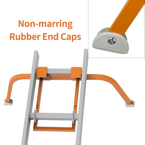 Ladder Stabilizer for Roof Gutter,Heavy Duty Steel Ladder Roof Hook Ladder Stabilizer with Wing Span/Wall Extension Ladder Accessory,Ladder Standoff Arms,Gutter Cleaning Tools - color: Orange Pro