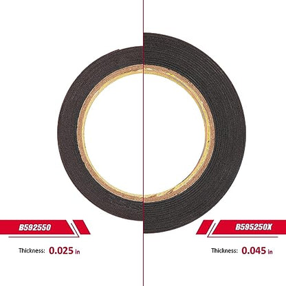 3M Double Sided Mounting Tape 0.5''x15.4Ft 0.043in Thick Black 5952 Heavy Duty Adhesive Waterproof Foam Tape for Car Home Office Deco - color: Black, size: Width 0.5"