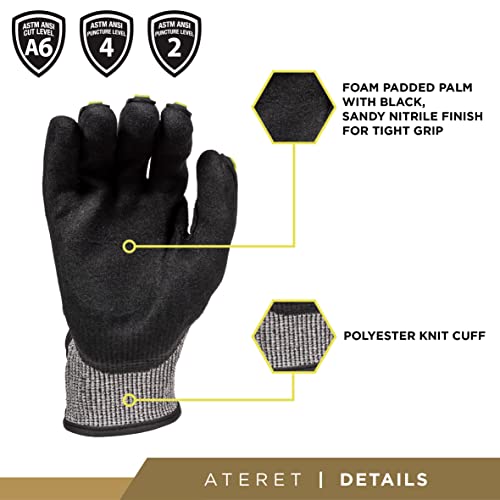 ATERET General Utility Work Gloves, Cut & Impact Protection, Lightweight & Breathable, All-Purpose Performance Fit, Durable - size: X-Large (Pack of 1)