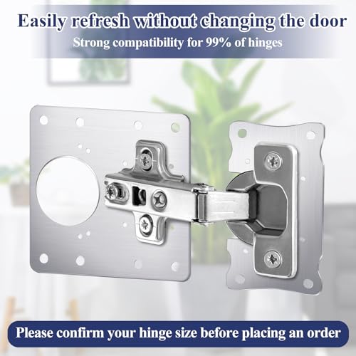 Yaocom 10 Pcs Cabinet Hinge Repair Plate Stainless Steel Hinge Repair Kit Cabinet Door Hinge Repair Plate Kit Hinge Fixing Plate Bracket Kit Hinge Repair Kit Repair Replacement Kit with Screws