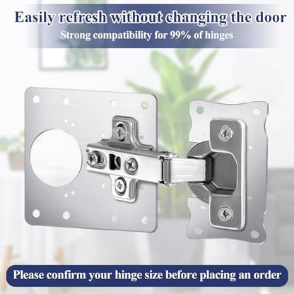 Yaocom 10 Pcs Cabinet Hinge Repair Plate Stainless Steel Hinge Repair Kit Cabinet Door Hinge Repair Plate Kit Hinge Fixing Plate Bracket Kit Hinge Repair Kit Repair Replacement Kit with Screws