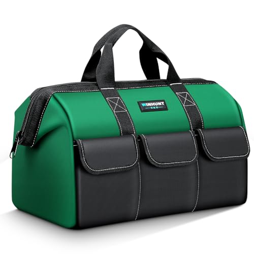WINHUNT Large Tool Bag, Tool Bags for Men Heavy Duty, 17.3inch/44cm, Green, 1680D Polyester, Ideal for DIY and Craftsmen - color: Green, size: 17 Inch