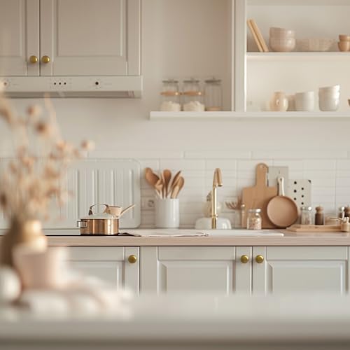 HESTIA HARDWARE | Cabinet Knob | Gold | 1-1/4 inch Diameter | 10 Pack | Drawer Knob | Cabinet Hardware (Z1.10.L) - color: Gold