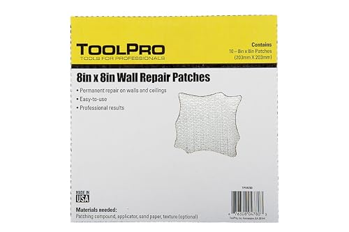 ToolPro Professional Grade Drywall Repair Patch, 10 Pack (8 inch x 8 inch) - size: 8 inch x 8 inch