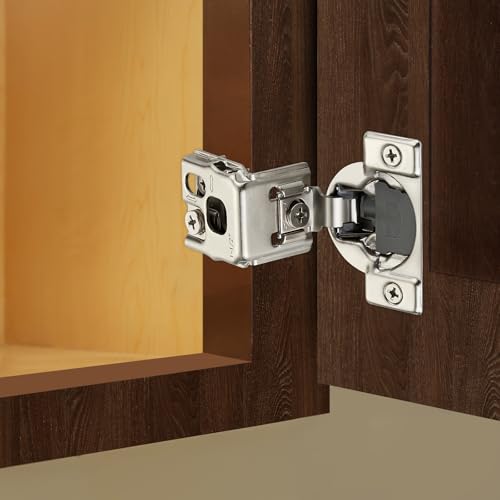 10 Pack (5 Pairs) 1-1/2" Overlay Soft Close Cabinet Hinges, Satin Nickel Stainless Steel Concealed Hinges with 3D Self-Closing for Face Frame Doors & Kitchens - size: 1-1/2 inch Overlay
