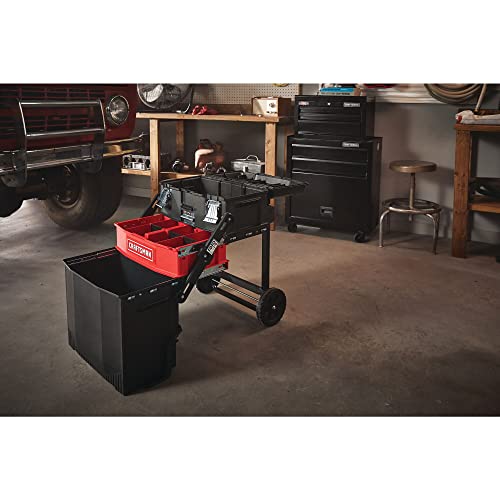 CRAFTSMAN 22-in. Rolling Tool Box with Wheels, Black, Plastic, Lockable (CMST20880) - style: Multi-level Tool Box