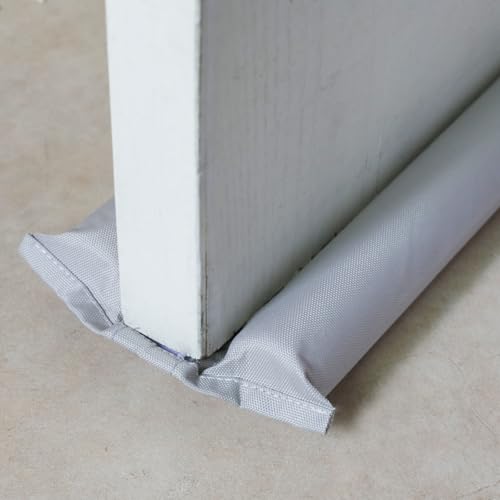 Under Door Draft Stoppers for Bottom of Door Fits 30” to 36” Door Draft Stopper Under The Door Draft Blocker Double Side Door Sweep Soundproof Under Door Gap Filler Blocks Noise Air Wind Stopper - size: 32"-36"(Gray)