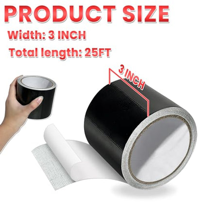 Birllaid Awning Repair Tape for Tarp, Heavy Duty Outdoor Repair Tape for Ripstop, Boat Covers, Tent, Sail Tape, Tear Repair Patch Kit, Waterproof, UVproof, Black - color: Black