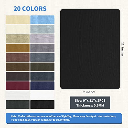 KING MOUNTAIN Canvas Repair Patch 9 x11 Inch 4 Pcs Self-Adhesive Waterproof Fabric Patch for Sofas, Tents, Furniture,Tote Bags, Car Seats (Black) - color: Black, size: Canvas-9"W×11"L-4PCS
