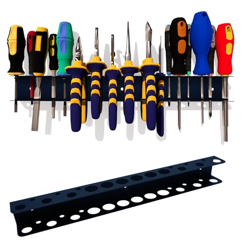 Screwdriver Organizer, Pliers Rack, Heavy Duty Wall Mounted Tool Storage Rack, Hand Tools Organizer, Metal Organizer for Garage Workshop, Garage Wall Mount，15.75 Inch - color: SN-0003