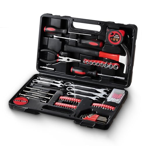 146-Piece Household Tool Kit - Perfect for Home Repair, Car Maintenance, DIY Projects - Complete Set w/Hammer, Screwdrivers, Pliers, Wrench with Storage ToolBox - Ideal Gift