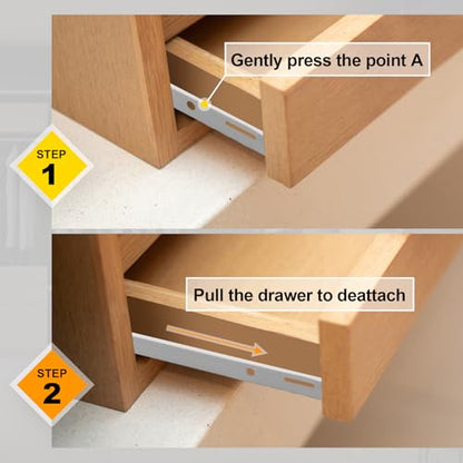 Litoexpe 1 Pair 16 Inch Drawer Slides Kit with Screws, Bottom Mount Design Drawer Rails with Smooth-Gliding Nylon Wheels - size: 16 Inch