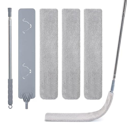 IVYROLL Skinny Duster with Extension Pole for Under Furniture, Under Appliance Cleaning Tool with 3 Microfiber Dusting Cloths, Retractable Flat Duster for Under Refrigerator, Tight Spaces, Gap - color: Set C: Gap Duster & Replacement