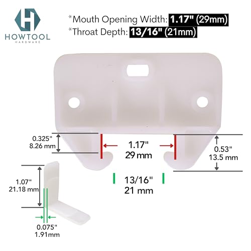 Drawer Track Guides Fixed L-Angle Drawer Glide Set with Screws, 8 Pack White Replacement Drawer Guides for Side-Mount Rails | HOWTOOL