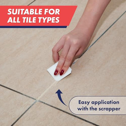 ZippySolve Tile Grout, Repair Kit, 2 Pack Grout Filler, Restore & Renew Tile Joints Line, Fast Drying Tile Grout Paint Squeeze Tube for Bathroom Shower Kitchen Floor, Waterproof (17.6 oz, Beige) - style: 2xBeige