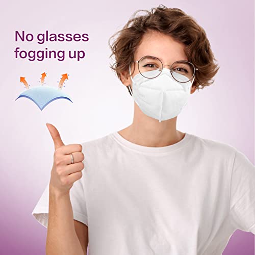 Miuphro KN95 Disposable Face Mask 25 Pack 5-Ply Breathable Safety Masks Against PM2.5, Disposable Respirator Protection Mask for Men and Women White - color: White