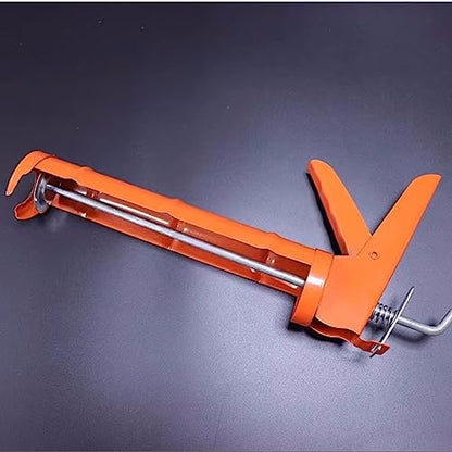 Caulking Gun with Nozzles and Seam Scraper, Drip Free Caulkking Gun for use with caulks sealants and adhesives (Red)