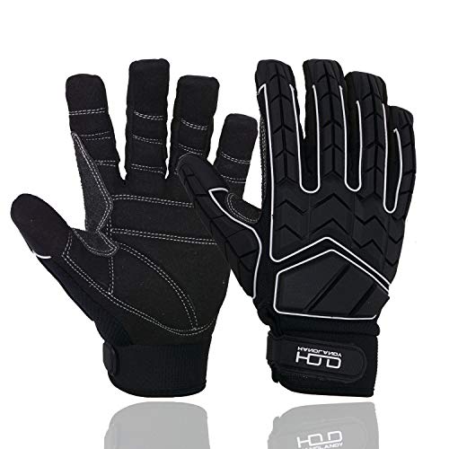 HANDLANDY Anti Vibration Gloves, SBR Padding, TPR Protector, Mechanic Work Gloves - color: Black (Pack of 1), size: X-Large