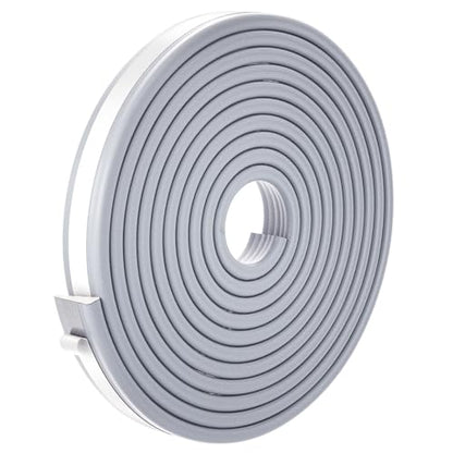 QDiShi 196" Wedge-Shape Weather Stripping Door Seal Weatherproof Foam Seals Self Adhesive Insulation Anti-Collision Strip Soundproofing Frame Insulation Tape Fits 0.13-0.31" Gaps(Grey) - color: Gray
