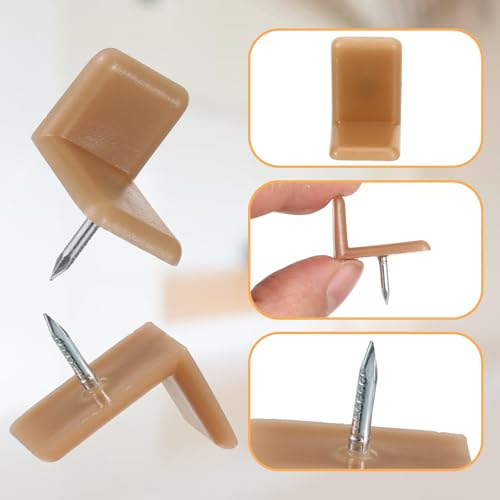 30 Pcs Tack-in Drawer Glides, L-Shape Drawer Slider Brown Furniture Slider Tack Glide Plastic Drawers Repair Kit for Repairing Dressers, Making The Drawers Slide Smoothly and Evenly